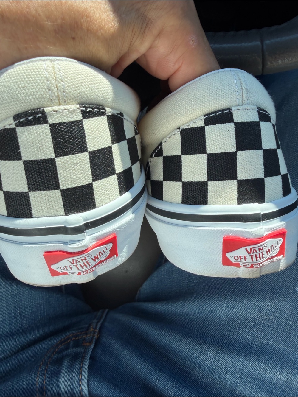Vans  men Checkerboard Slip-On Sneakers - Black & White ….new